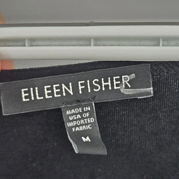 Eileen Fisher Jersey Knit Scoop Neck Tunic Top Black Women’s Size M Minimalist - Picture 5 of 9